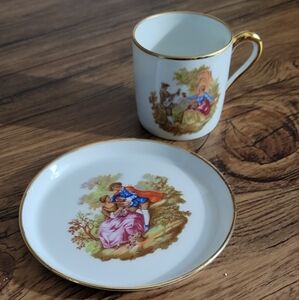Vintage Limoges small plate and demi-tasse